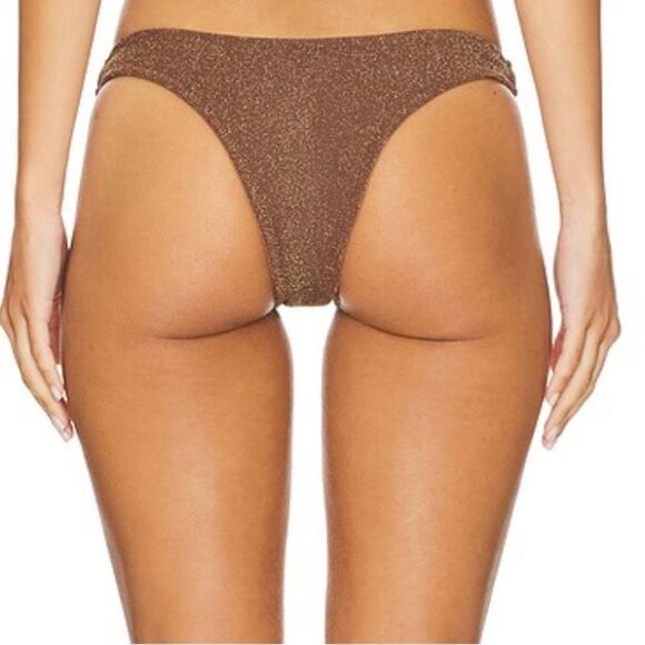 Lioness Zuma Bottom Chocolate Shimmer Bikini Bottoms swim separate Revolve M - Picture 5 of 9
